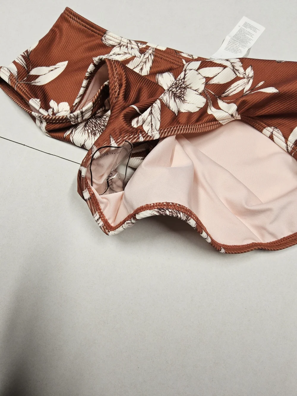 NWOT Cupshe Rust Floral High-Waist Bikini with Tankini - Picture 10 of 10